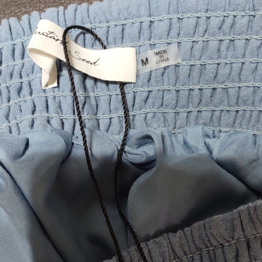 Mustard Seed Blue Gray Bubble Mini Skirt - Picture 5 of 5